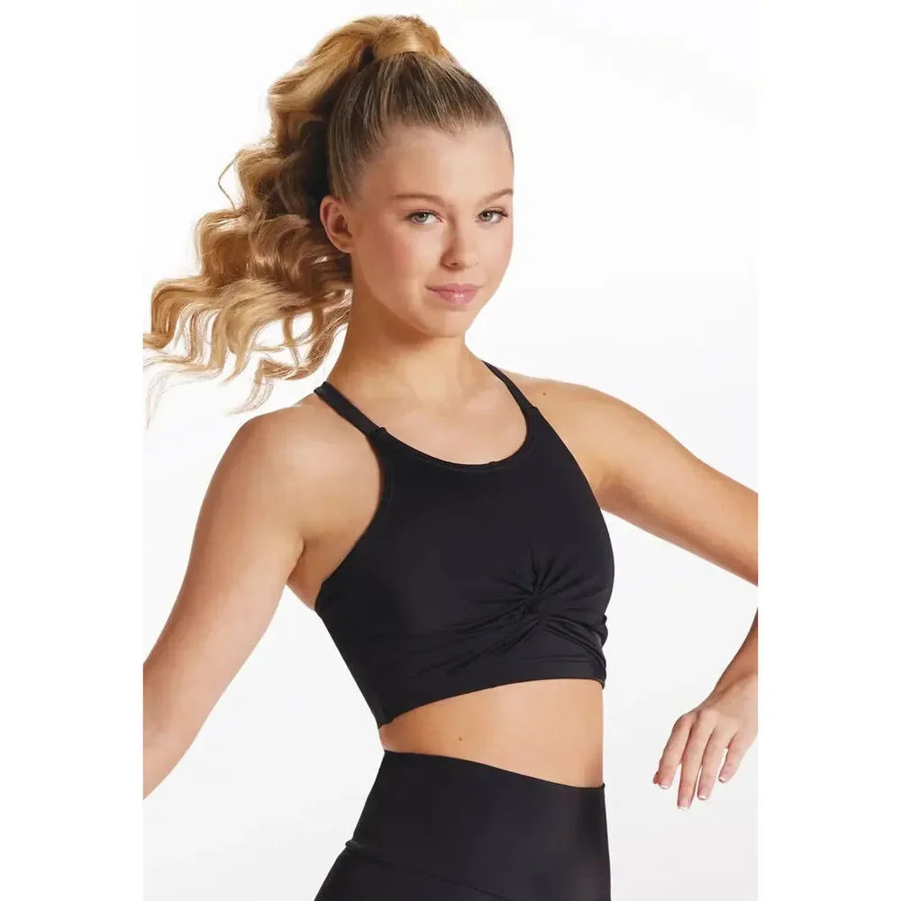Pre-Owned Dance Crop top, Small Child, Black, Balera, MT12644 twisted, Jazz, Co